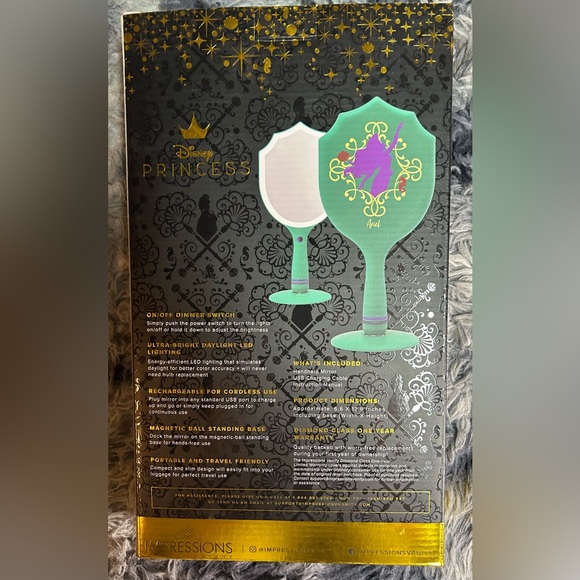 IMPRESSIONS Vanity Ariel LED Handheld Makeup Mirror With Standing Base - Picture 3 of 14